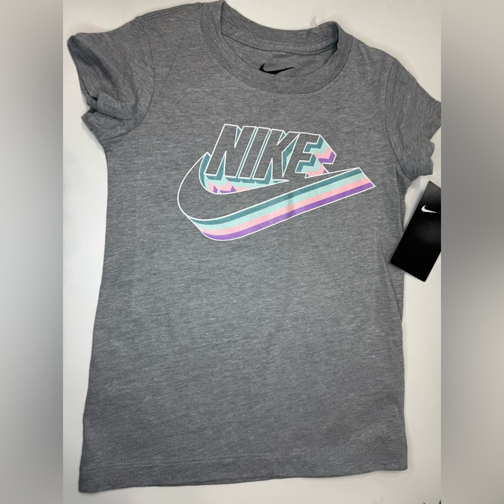 NWT Nike Girl Gray Heather Tee Size 6